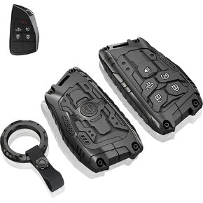 1 Pack Metal Key Fob Cover for GMC,Zinc Alloy Keychain Compatible with 2022-2025 Chevy Silverado 1500 GMC Sierra 1500, 2024-2025 Silverado Sierra 2500HD 3500HD(5 Buttons)