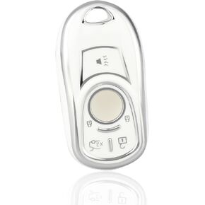 for Buick Key Fob Cover, Soft TPU Protector Case Compatible with Buick Encore Envision Enclave Lacrosse Verano Regal GL8 4 Buttons Smart Key Holder (Pink)