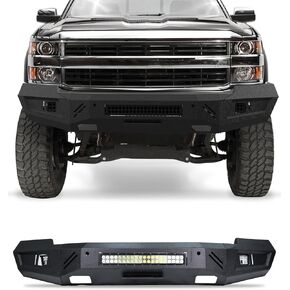 Front Bumper Fit for Chevy Silverado 1500 2014 2015 Off Road Steel Bumper with LED Lights