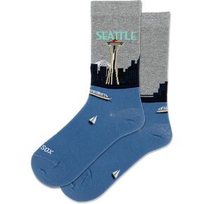 Hot Sox Women's Seattle Crew Socks 1 Pair, Grey Heather, Women's Shoe 4-10