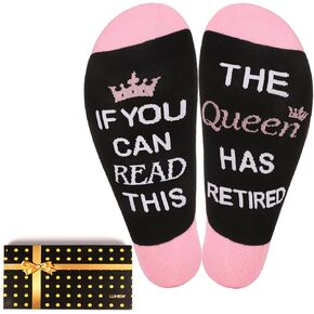 Funny Retirement Socks Gifts for Women, Wife, Grandma or Mother Retirement,Fun Socks for Queen Retired