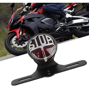 Motorcycle Light Tail Brake Light,motorcycle stop tail lights Universal Vintage Motorcycle Light Tail Brake Light Stop Lamp With License Plate Bracket, for Motorcycle Street Bike