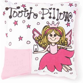 Bunnies and Bows Tooth Fairy Pillow Fairy with Petal Dress - 6.5" x 6.5" x 2" - Handmade in USA (Blonde Fairy)