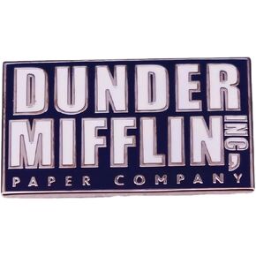 The Office Dunder Mifflin Inc Paper Company Logo Comedy TV Show Michael Scott Dwight 1.4" Enamel Pin Badge