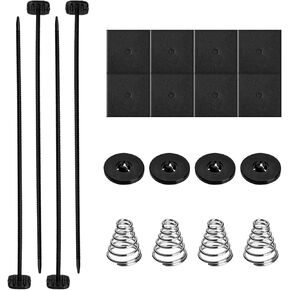 1 Sets Radiator Fan Zip Ties, Cooler Tie Down Kit, Electric Fan Mounting Kit, Universal Transmission Cooling Mount Hold Down Fan Ties Straps Clips Installation Accessories for Car Vehicle