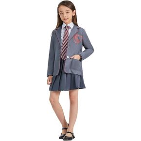 AwwwCos Matilda the Musical Cosplay Gray Costume School Girl Dress Uniform Suit Skirt Tie Halloween Party Outfit