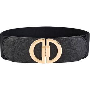 CHIC DIARY Women Wide Elastic Dress Belt Stretch Wide Belt Fashion Chunky Cinch Leather Waistband with Buckle
