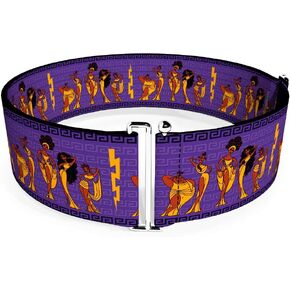 Disney Belt, Cinch Belt Hercules The Muses Group Pose Greek Key Purples, 3.0 Inch Wide, Adjustable