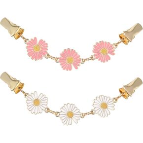 قطعتان من مشابك الشال للنساء، مشابك بروش على شكل عباءة الأقحوان، مشابك سترة وقميص عتيقة، مشابك ياقة للملابس، دبابيس طوق، مشبك عباءة عتيق لعيد الميلاد والهالوين in Kuwait