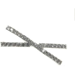 Modern Fashion Silver Tone Cubic Zirconia Alphabet X Brooches and Pins Letter Unisex Jewelry