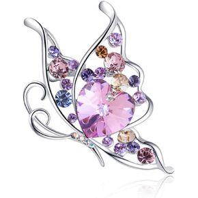 RAINBOW BOX Butterfly Brooches for Women with Austria Crystal, Rhinestone Women's Brooches & Pins