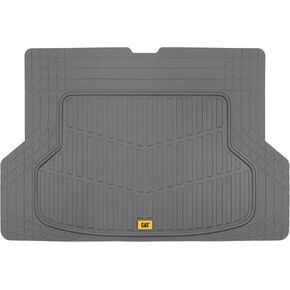 Cat® ToughRide Heavy Duty Automotive Rubber Cargo Liner Trunk Floor Mat, All Weather Protection, Trimmable to Fit Most Vehicles Car Truck Van SUV, Gray, 53" x 36.25"in