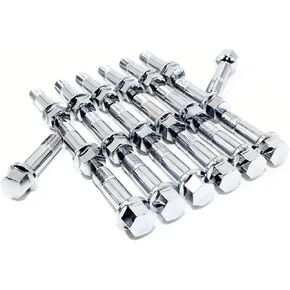 Set of 20 Veritek 14x1.5mm Chrome OE 2.75 Inch 45mm Shank Length 17mm Standard Hex Ball Seat Partially Threaded Wheel Lug Bolts for Mercedes GL GLK ML S CL Class Factory Wheels VPE-1809CM