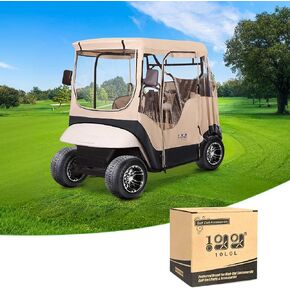10L0L 2 Passenger Deluxe Golf Cart Driving Enclosure for EZGO TXT and RXV Model, 4-Sided Clear Window 600D Rain Cover All Weather Windproof Waterproof