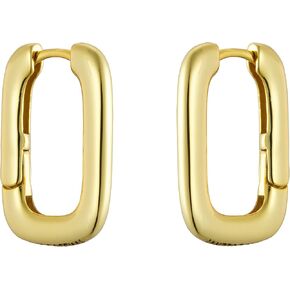 Classic Link U Hoop Earrings in 14K Gold PVD over 925 Sterling Silver