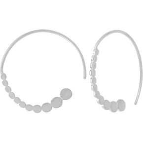 Boma Jewelry Sterling Silver Graduated Dot Pull Through Hoop Earrings