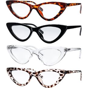 Yogo Vision Reading Glasses Blue Light Blocking Cat Eye Eyeglasses Computer Readers Anti Eyestrain for Women 4 Pk