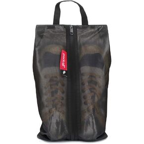 pack all Water-Resistant Travel Shoe Bags, Shoe Storage Organizer Shoe Pouch with Zipper, for Men and Women, Plus-Black（Dual Pocket Version）