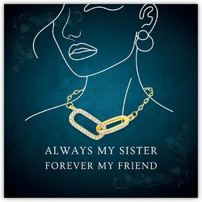 SilverLining Creation Link Friendship Necklace for Women – Friendship Gifts Friend Gifts for Women, Birthday Gifts for Women Friendship, 18K Gold Plated, 5A Zirconia, Triple-Layered Finish, 17-19''