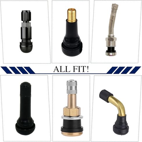 8 عبوات من أغطية جذعية الصمام للسيارات، أغطية صمامات الإطارات المصنوعة من الألومنيوم، أغطية أغطية هوائية مقاومة للغبار، أغطية جذعية الإطارات العالمية محكمة الغلق للسيارات وسيارات الدفع الرباعي والدراجات النارية والشاحنات، تصميم سداسي (أسود) in Kuwait