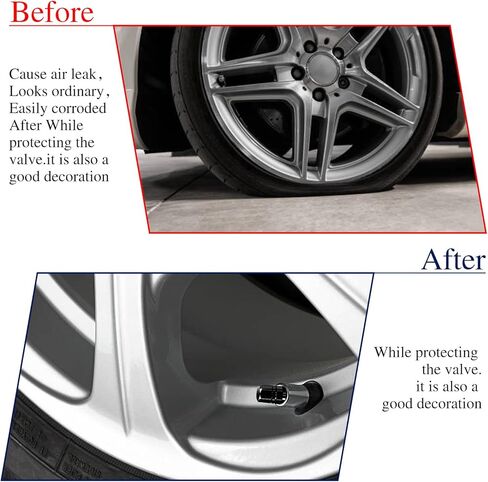 8 عبوات من أغطية جذعية الصمام للسيارات، أغطية صمامات الإطارات المصنوعة من الألومنيوم، أغطية أغطية هوائية مقاومة للغبار، أغطية جذعية الإطارات العالمية محكمة الغلق للسيارات وسيارات الدفع الرباعي والدراجات النارية والشاحنات، تصميم سداسي (أسود) in Kuwait