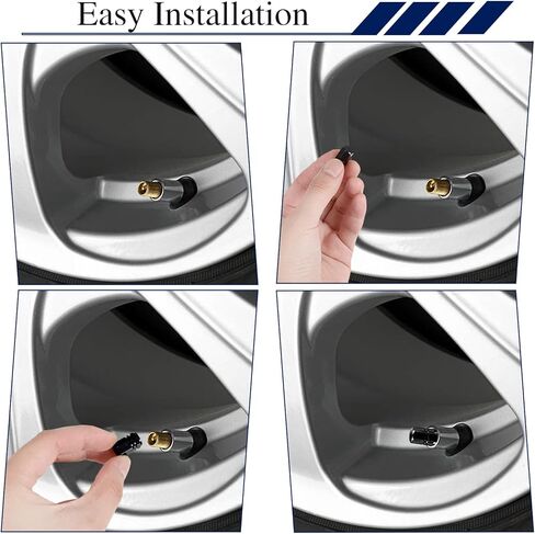 8 عبوات من أغطية جذعية الصمام للسيارات، أغطية صمامات الإطارات المصنوعة من الألومنيوم، أغطية أغطية هوائية مقاومة للغبار، أغطية جذعية الإطارات العالمية محكمة الغلق للسيارات وسيارات الدفع الرباعي والدراجات النارية والشاحنات، تصميم سداسي (أسود) in Kuwait