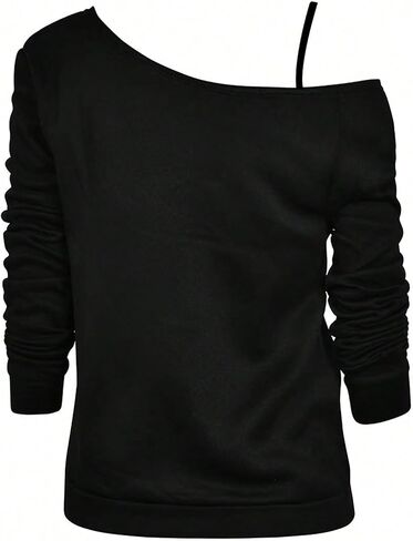 Women's Plus Size Graphic Sweatshirts Off The Shoulder Long Sleeve Pullovers Loose Vintage Y2K Tops in Saudi Arabia