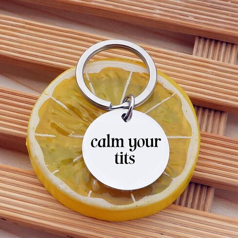 calm your tits, funny keychain wristlet for women, coworker sister best friend gift, new driver gift, funny gift for family #K98 in Saudi Arabia