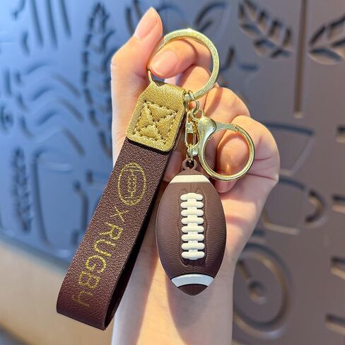 Football Keychain Gift 3D Rugby key chain for man sport in Saudi Arabia