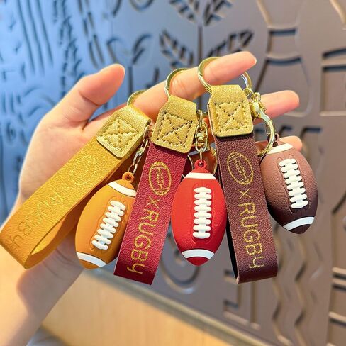 Football Keychain Gift 3D Rugby key chain for man sport in Saudi Arabia