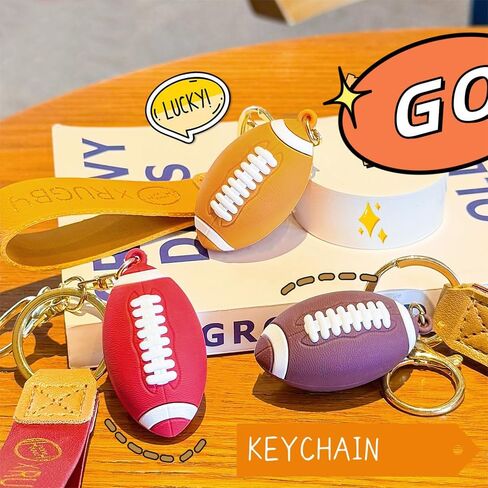 Football Keychain Gift 3D Rugby key chain for man sport in Saudi Arabia