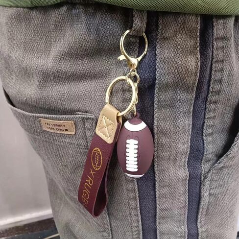 Football Keychain Gift 3D Rugby key chain for man sport in Saudi Arabia