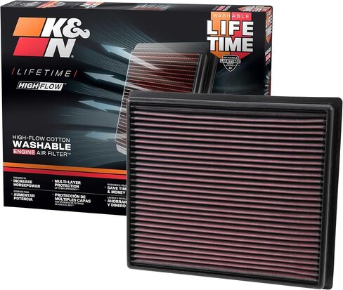 K&N Engine Air Filter: Long Life 18,000 Mile Replacement Air Filter: Compatible with 2014-2019 Toyota Truck and SUV V6/V8 (Tundra, Tacoma, Sequoia), KNA-5017 in Saudi Arabia