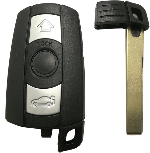 Key Fob Case Shell Fit for BMW 3 5 Series BMW X5 BMW X6 BMW Z4 3 Buttons Replacement Keyless Entry Remote Car Key Fob Cover with Uncut Blade Blank and Screwdriver (2) in Kuwait