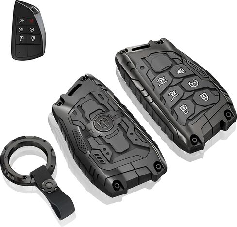 1 Pack Metal Key Fob Cover for GMC,Zinc Alloy Keychain Compatible with 2022-2025 Chevy Silverado 1500 GMC Sierra 1500, 2024-2025 Silverado Sierra 2500HD 3500HD(5 Buttons) in Saudi Arabia