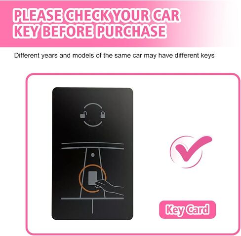 Pink Key Card Holder Fit for Tesla, TPU Car Key Card Case Cover Protector with Keychain Fit for Model 3 Y X S in Kuwait