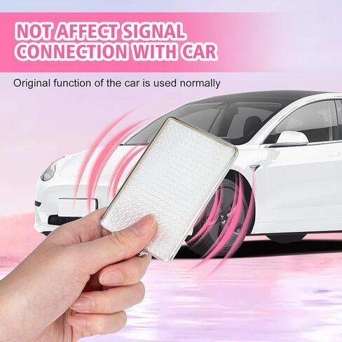 Pink Key Card Holder Fit for Tesla, TPU Car Key Card Case Cover Protector with Keychain Fit for Model 3 Y X S in Kuwait