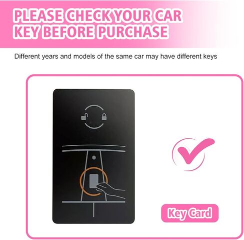 Pink Key Card Holder Fit for Tesla, TPU Car Key Card Case Cover Protector with Keychain Fit for Model 3 Y X S in Kuwait