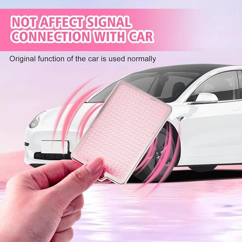 Pink Key Card Holder Fit for Tesla, TPU Car Key Card Case Cover Protector with Keychain Fit for Model 3 Y X S in Kuwait