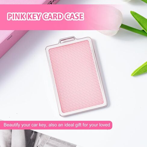Pink Key Card Holder Fit for Tesla, TPU Car Key Card Case Cover Protector with Keychain Fit for Model 3 Y X S in Kuwait