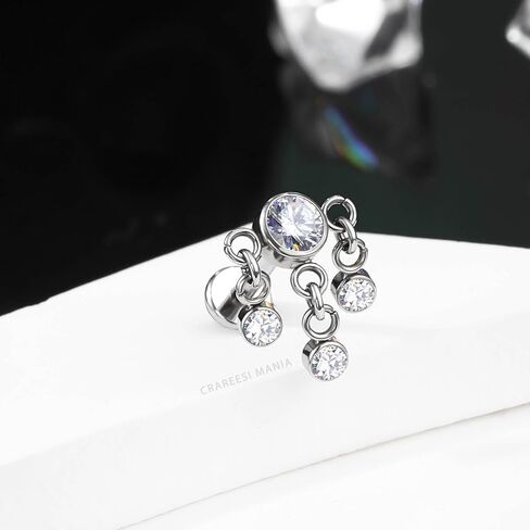 CM Crareesi Mania Helix Piercing Jewelry Cartilage Earrings Stud 316L Stainless Steel Labret Tragus Conch Piercing for Women 16G Internally Threaded Helix Earrings in Saudi Arabia