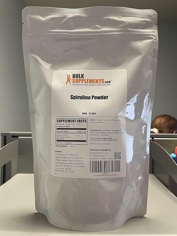 BulkSupplements.com Organic Spirulina Powder - Superfood Powder, Green Spirulina Powder, Spirulina Organic - Vegan-Friendly, 3000mg per Serving, 500g (1.1 lbs) (Pack of 1) in Kuwait