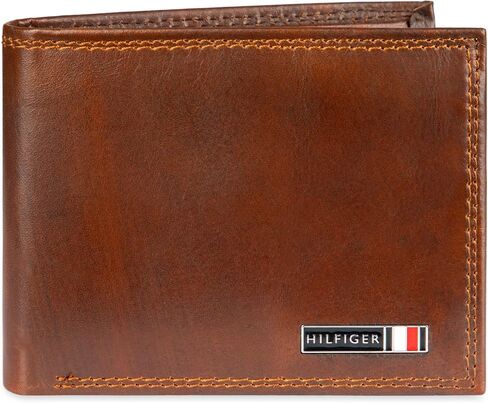Tommy Hilfiger Men's Leather Wallet – Slim Bifold with 6 Credit Card Pockets and Removable Id Window in Saudi Arabia