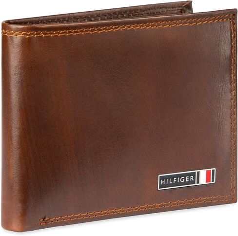 Tommy Hilfiger Men's Leather Wallet – Slim Bifold with 6 Credit Card Pockets and Removable Id Window in Saudi Arabia