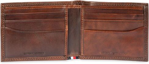 Tommy Hilfiger Men's Leather Wallet – Slim Bifold with 6 Credit Card Pockets and Removable Id Window in Saudi Arabia
