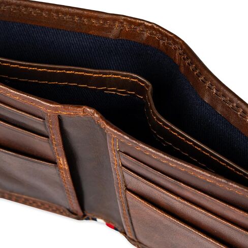 Tommy Hilfiger Men's Leather Wallet – Slim Bifold with 6 Credit Card Pockets and Removable Id Window in Saudi Arabia