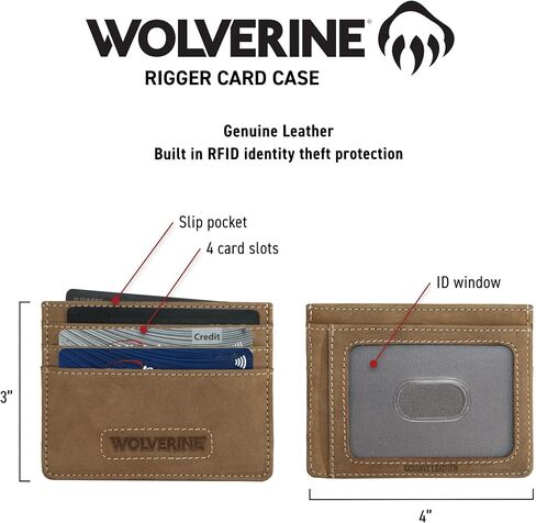 WOLVERINE Men's RFID Blocking Rugged Card Case Wallets and Money Clips (Avail in Cotton Canvas Or Leather) in Saudi Arabia
