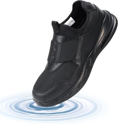 Non Slip Work Shoes for Women Men Slip on Sneakers Women Slip Resistant Waterproof Chef Kitchen Shoes Zapatos De Trabajo para Hombres, Black in Saudi Arabia