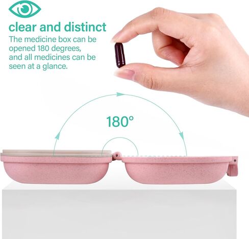 Travel Pill Organizer Small 7 Grid Compartments Pill Holder Box high-Capacity，Portable Medicine Container Case，Daily Weekly Medication Organizer in Saudi Arabia
