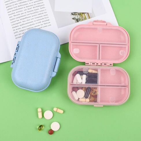 Travel Pill Organizer Small 7 Grid Compartments Pill Holder Box high-Capacity，Portable Medicine Container Case，Daily Weekly Medication Organizer in Saudi Arabia